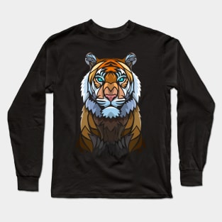Frontal tribal tiger Long Sleeve T-Shirt